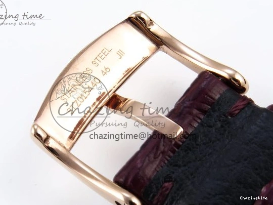 0416 QuickDry De Ville Date RG MKF 1:1 Best Edition Brown Textured Dial Diamonds Marker on Brown Leather Strap A 7747